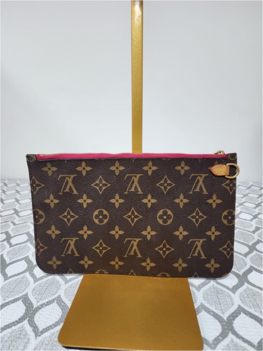 Authentic LOUIS VUITTON Monogram Neverfull MM GM Pochette Brown